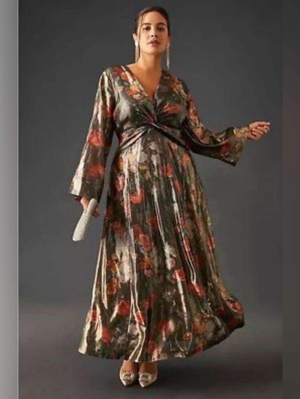 Anthropologie Metallic Maxi Dress